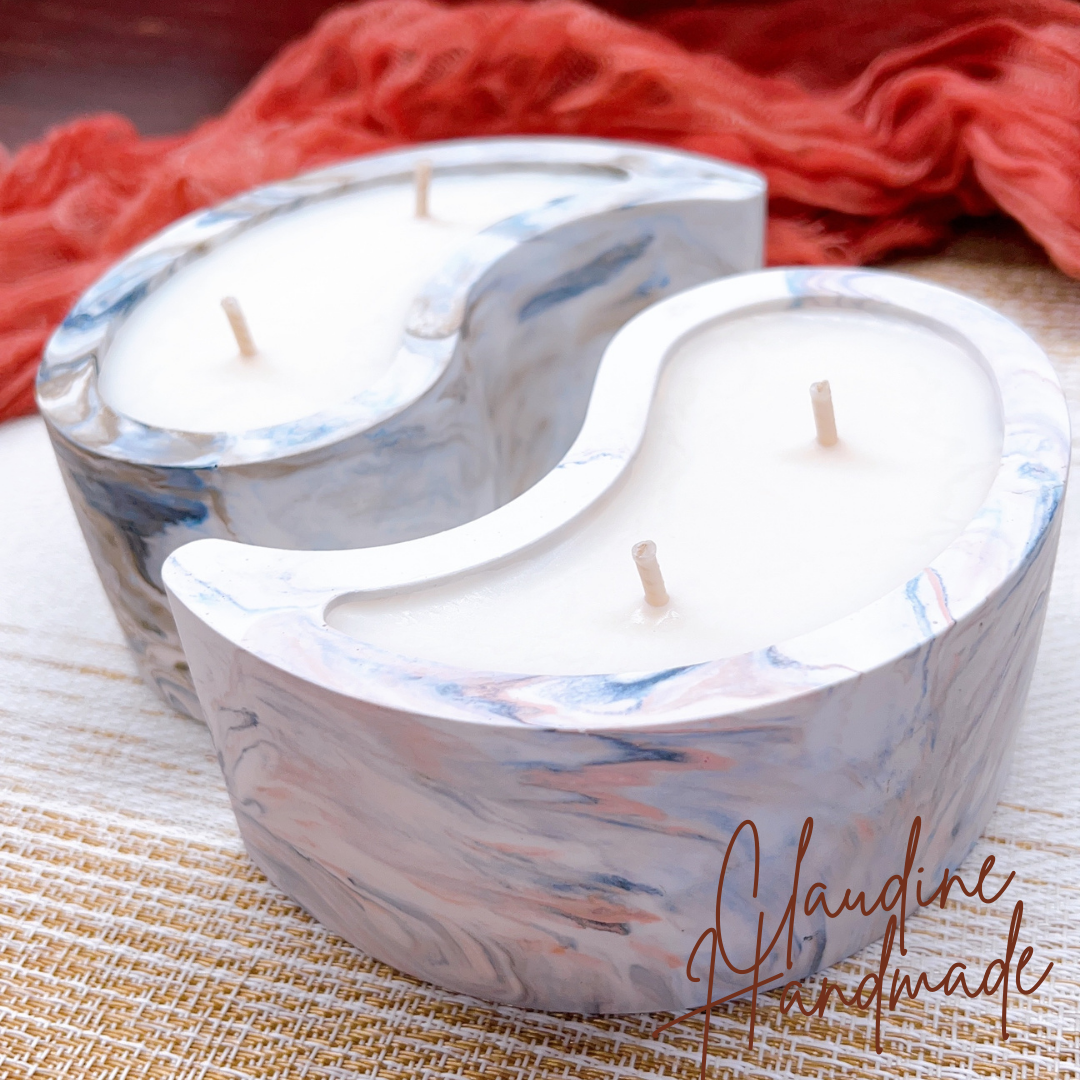 Ying Yang Plaster Candle
